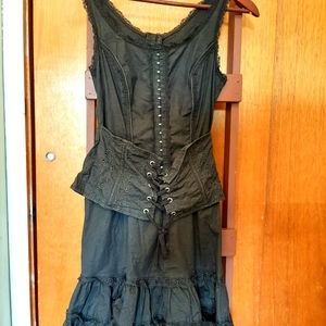 Tripp NYC black corset-closure dress - M